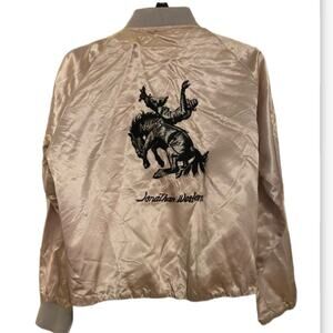 Bomber jacket Jonathan B of California satin with western embroidery small